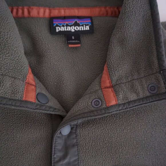 Patagonia Synchilla Snap-T Fleece Pullover Two-Tone Tan Gray Gorpcore Sweater S - Picture 10 of 12